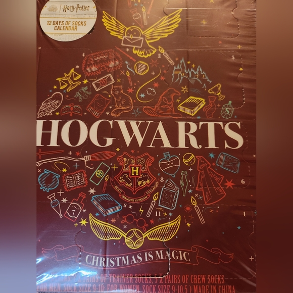 Harry Potter Hogwarts 12 Days of socks calendar, New - Picture 1 of 5